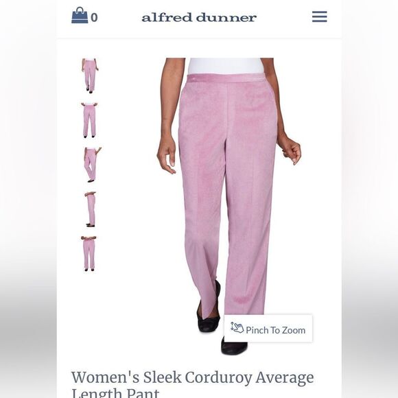 Alfred Dunner lavender lilac pull on pants sz 16 P  s pockets elasticized waist - Picture 6 of 13